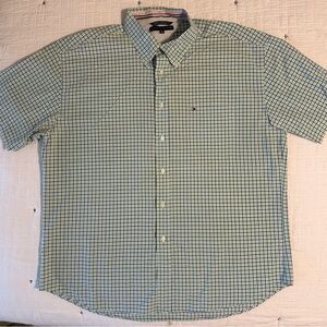 Tommy Hilfiger Men's Blue and White Plaid Shirt